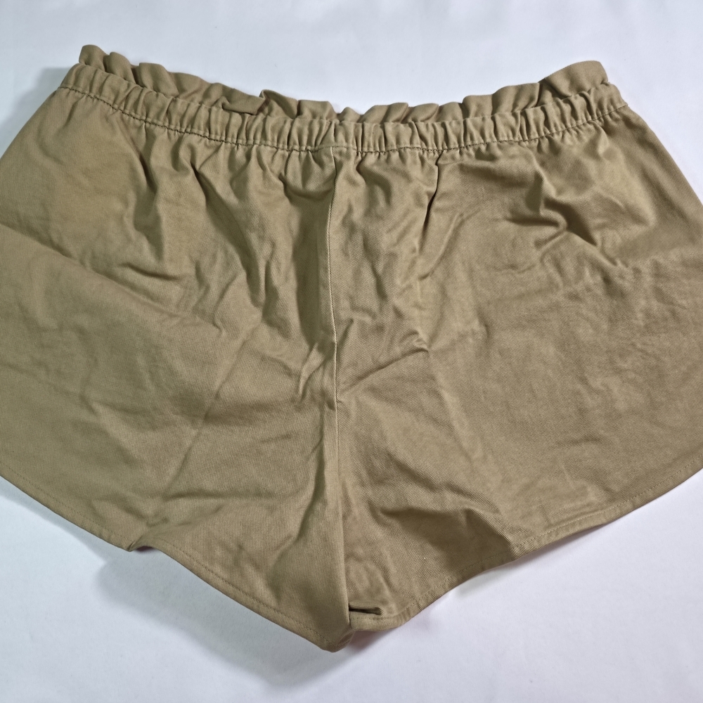 Old Navy Women Khaki Cotton Pull On Shorts Elastic Waist Drawstring NWT Size L - Picture 5 of 6
